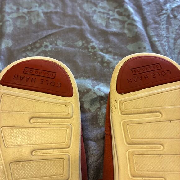 Cole Haan Grand OS Orange Suede Lace-Up Sneakers Mens 10B Casual Derby Wingtip